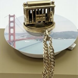 Gold TonedCable Car Pendant Necklace vintage 2 day sale